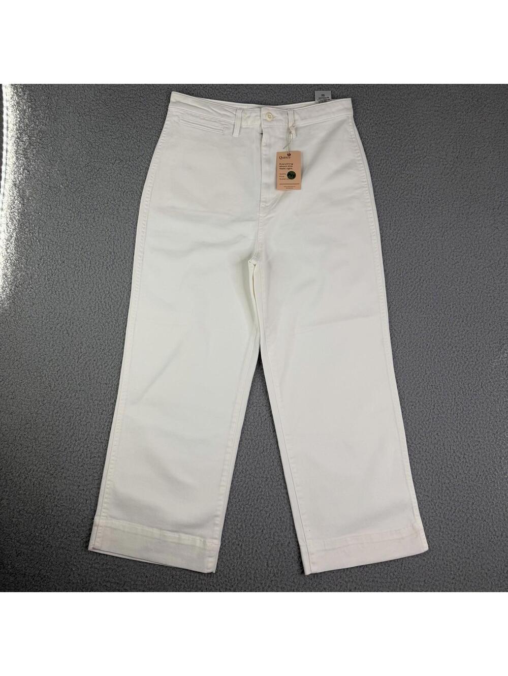 Quince Wide-Leg Crop Pants in White